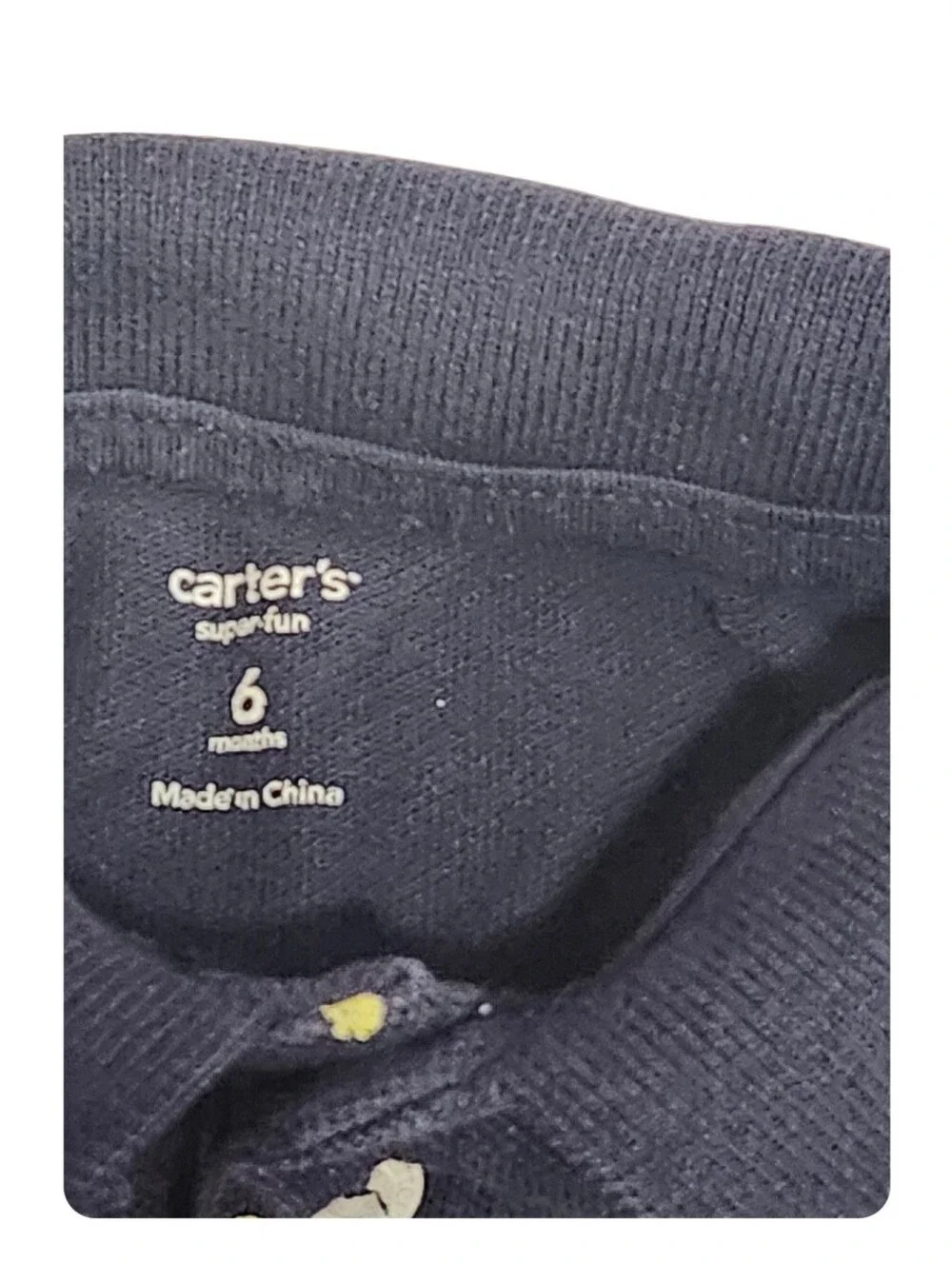 6 Month Carter’s Baby Boy Navy Guitar Print Polo Romper One Piece